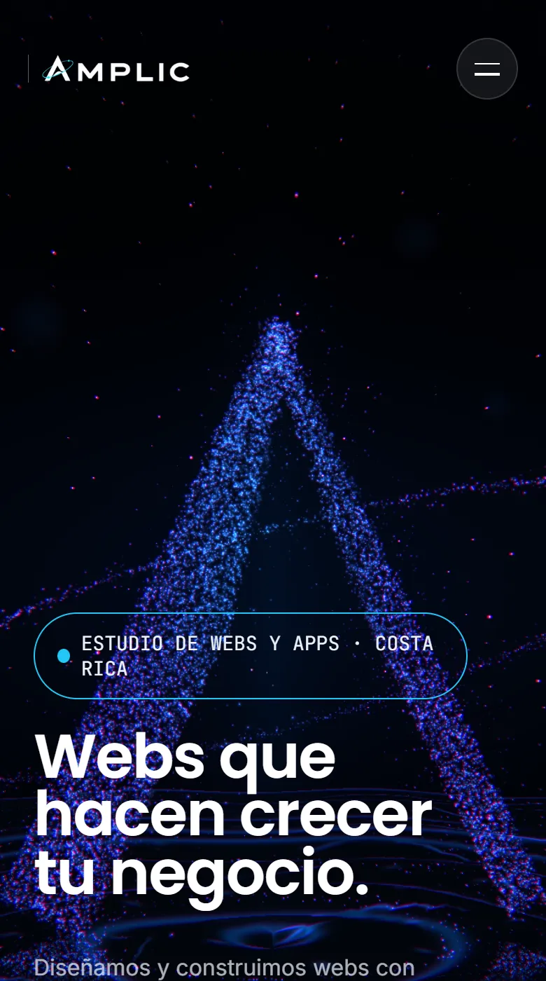 Portada de la web de AMPLYC en el celular